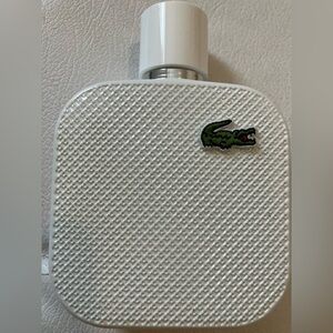 Lacoste Textured White Parfum Bottle with Green Logo